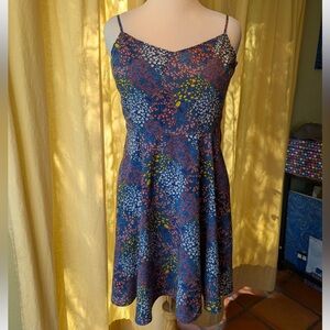 Old Navy Dragonfly Blue Flit and Flare Spaghetti Strap Sundress